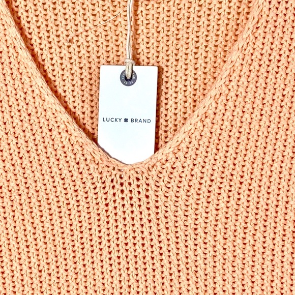 NWT Lucky Brand V-Neck Sweater in Orange Melon. L - Picture 3 of 5